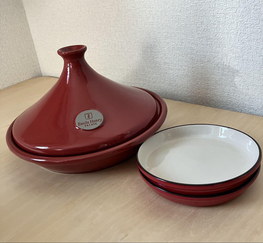 即決 送料無料 新品 未使用 箱付き 25cm タジン鍋 Emile Henry