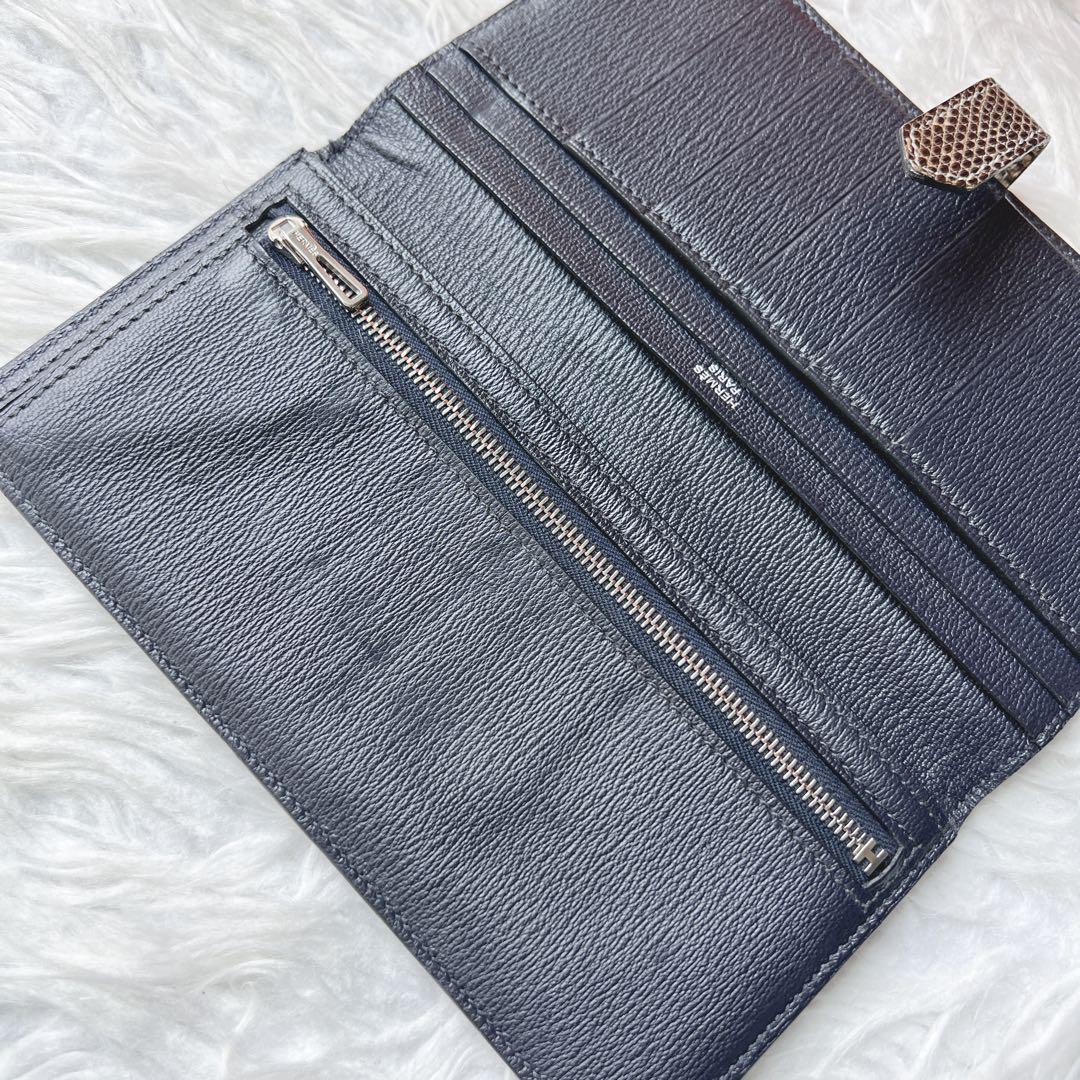 希少 HERMES エルメス クロコダイル オンブレ リザード ロング