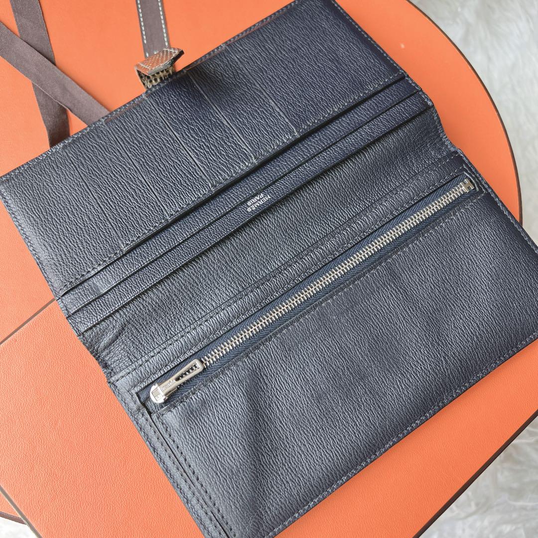 希少　HERMES エルメス　クロコダイル オンブレ　リザード　ロング　ベアン