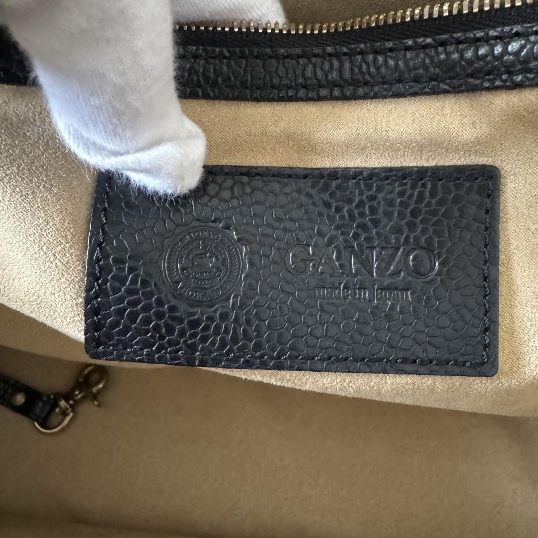 ◆GANZO◆ガンゾGD 丸胴型 ビジネスバック フレンチカーフレザー黒 A4