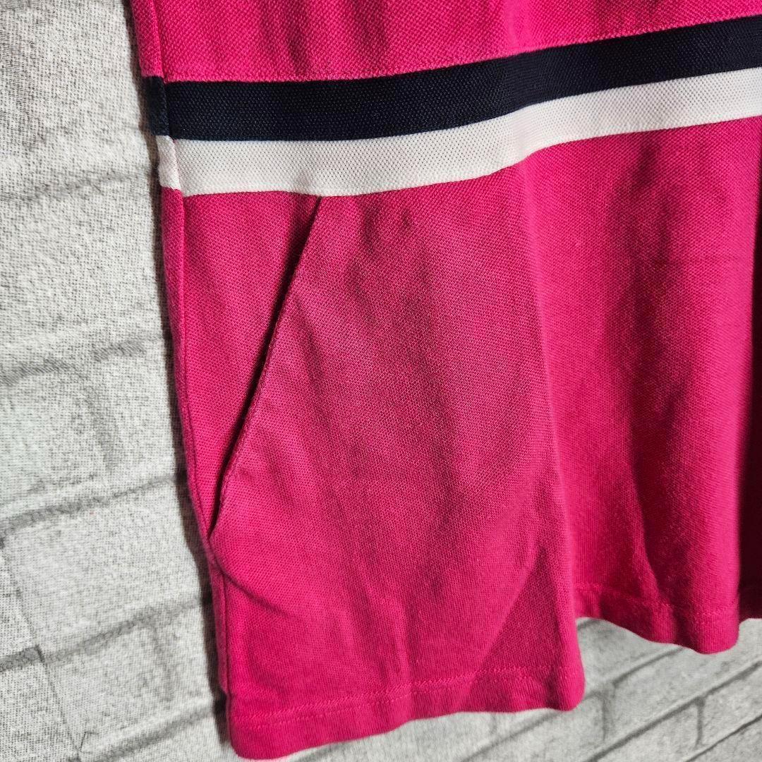 ラコステスポーツ　ロングポロシャツ　ワニロゴ ピンク　40