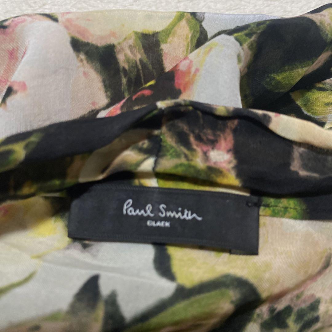 Paul Smith BLACK 花柄ワンピース 半袖 リボン　XLサイズ Paul Smith BLACK 花柄ワンピース 半袖 リボン XLサイズ