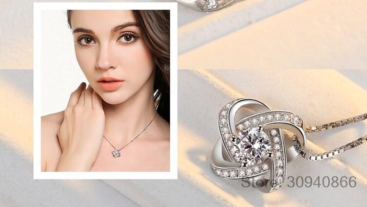 シルバー925 クローバー 花 Cz ネックレス ピアス セット #C247-2 シルバー925 クローバー 花 Cz ネックレス ピアス セット #C247-2