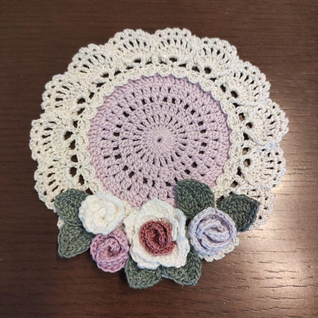 なつきち✿　ハンドメイド　レース編み　お花のコースター(10枚)