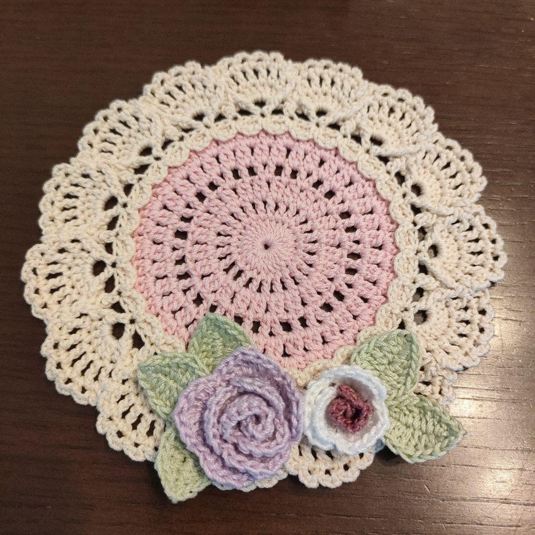 なつきち✿　ハンドメイド　レース編み　お花のコースター(10枚)