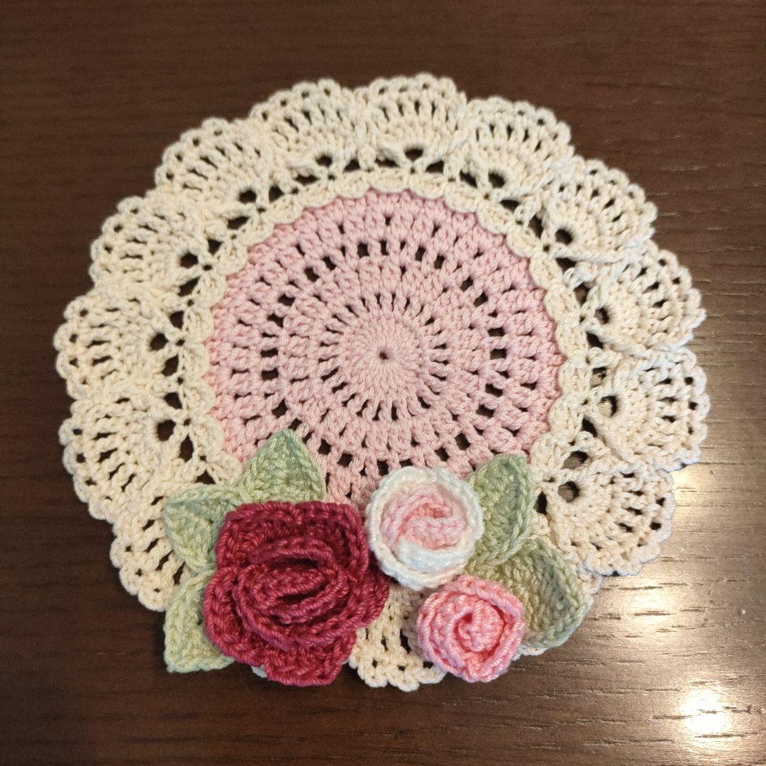 なつきち✿　ハンドメイド　レース編み　お花のコースター(10枚)