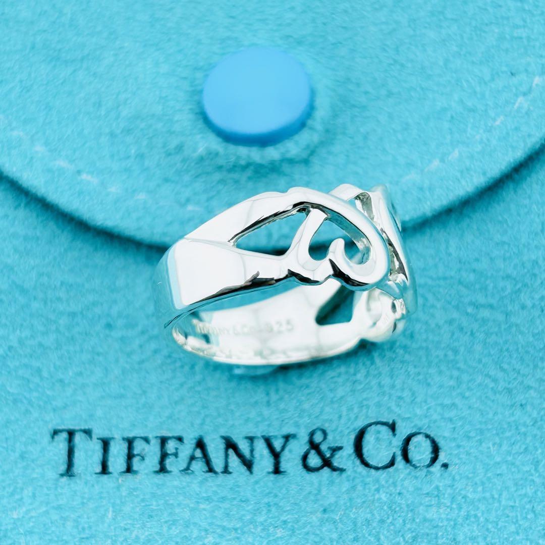 【国際ブランド】 美品】TIFFANY&Co. 134 12号 トリプル ラビングハート リング アクセサリー
