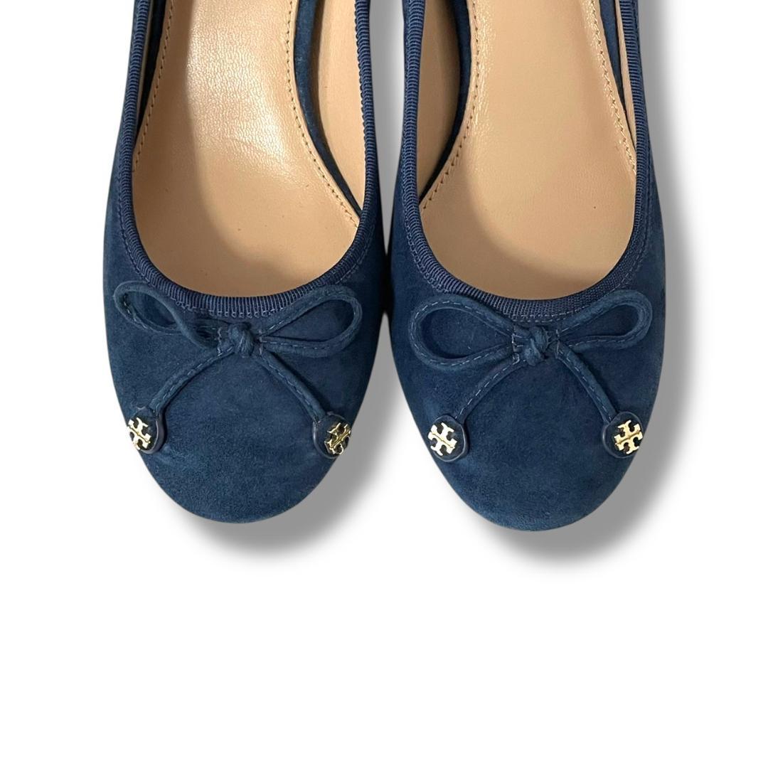 美品 TORY BURCH トリーバーチ スエード パンプス ネイビー