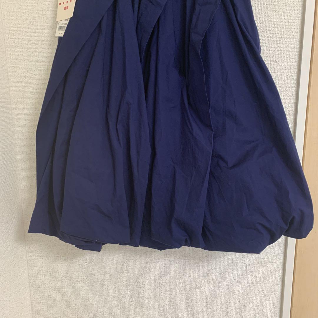 MARNI UNIQLO ネイビー バルーン シェイプ スカート ゴム S 春
