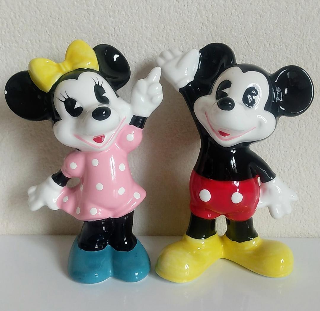 Hiポーズミッキー　1番ポーズミニー　　東京ディズニーランド　陶器人形(セット)