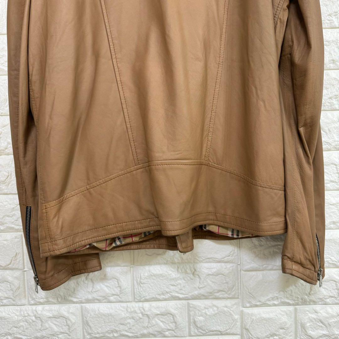 ✨新品✨ Delan デラン ブラウン レザー ダブルライダース