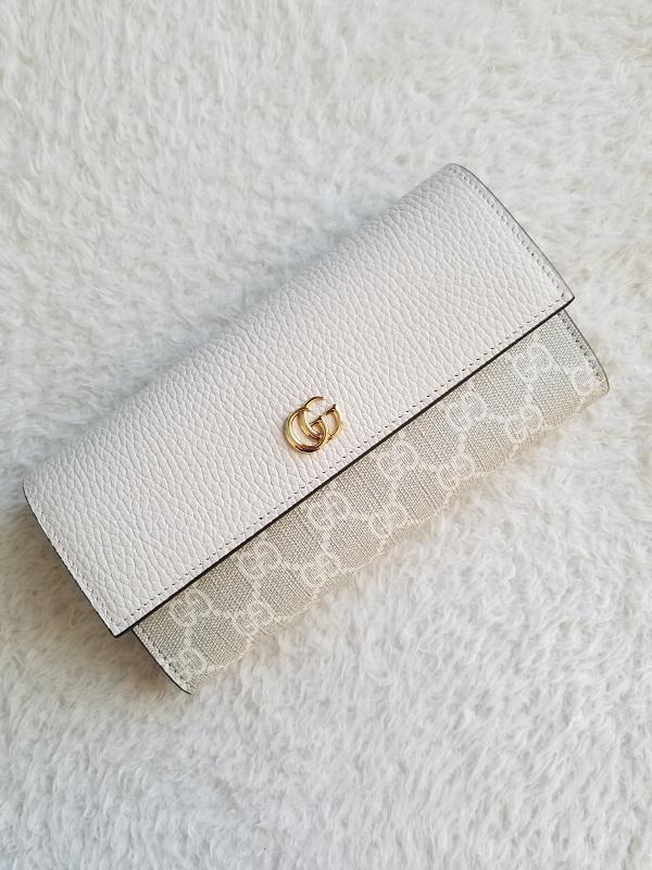 GUCCI グッチ ダブルG スプリーム フラップ 長財布 ホワイト