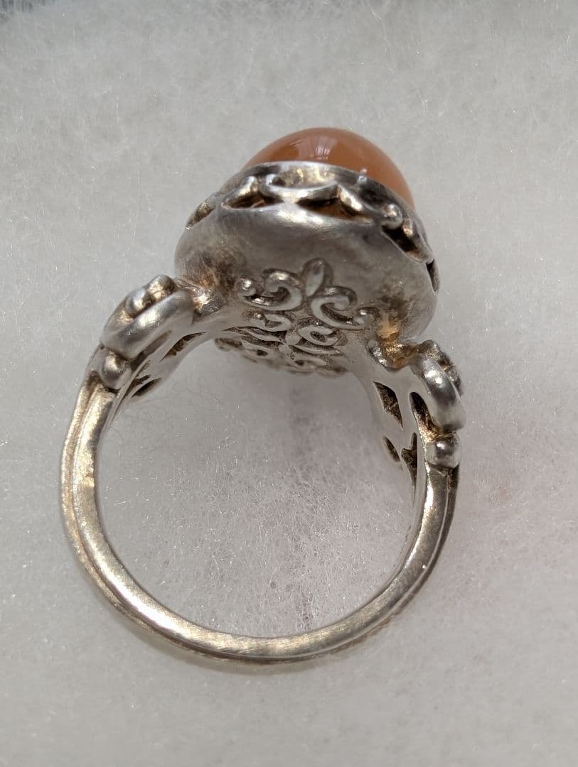 Geodesique シルバーリング オレンジムーンストーン クーポラ