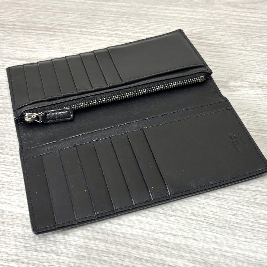 美品SAINT LAURENT サンローラン 二つ折り長財クロコダイルレザー 黒