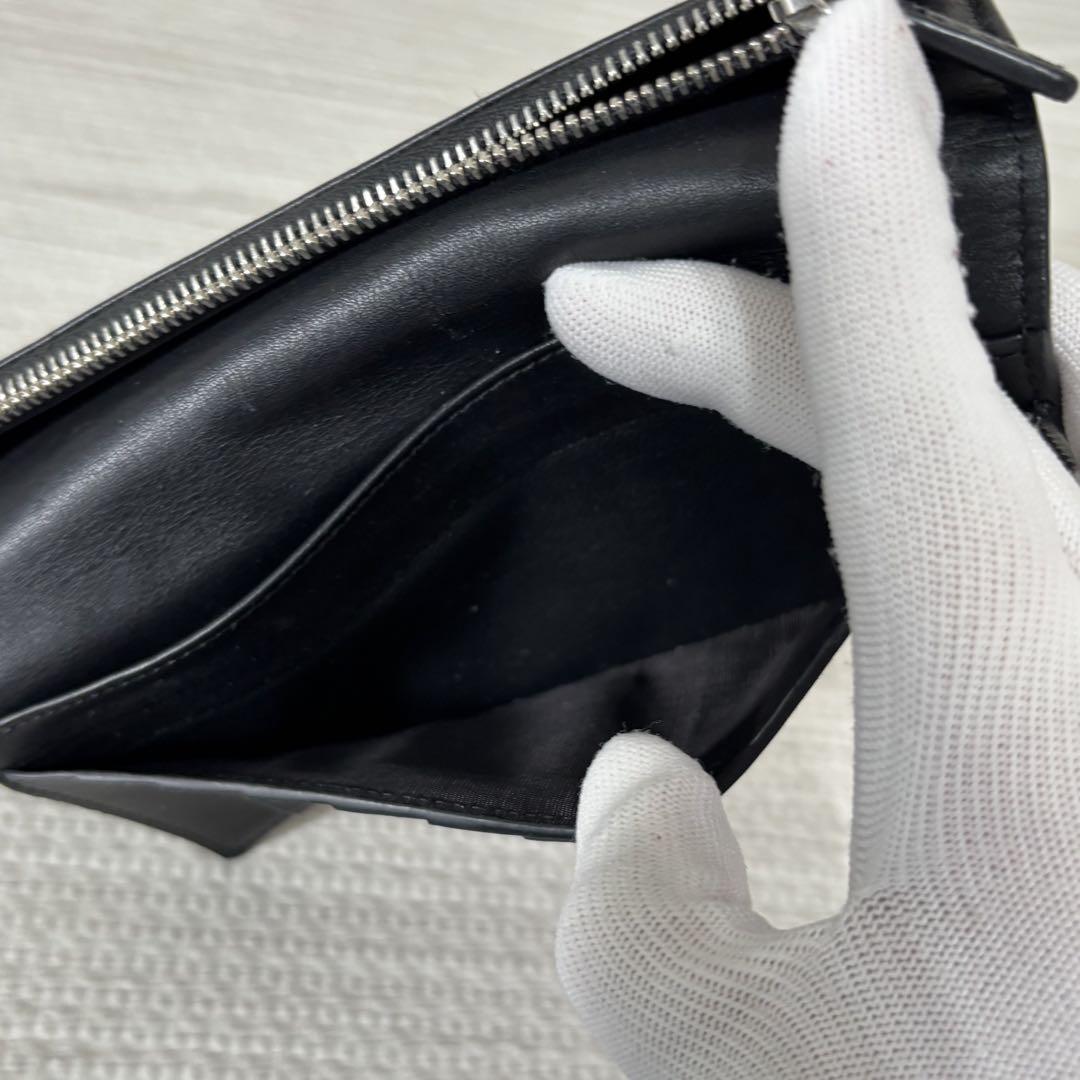 美品SAINT LAURENT サンローラン 二つ折り長財クロコダイルレザー 黒