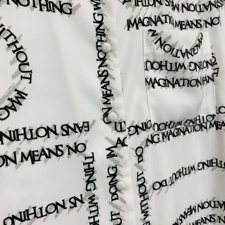 HOT好評 アメリ Ameri CHAPLIN MESSAGE LOGO SHIRT 0pL1y-m31789137247 通販超激安