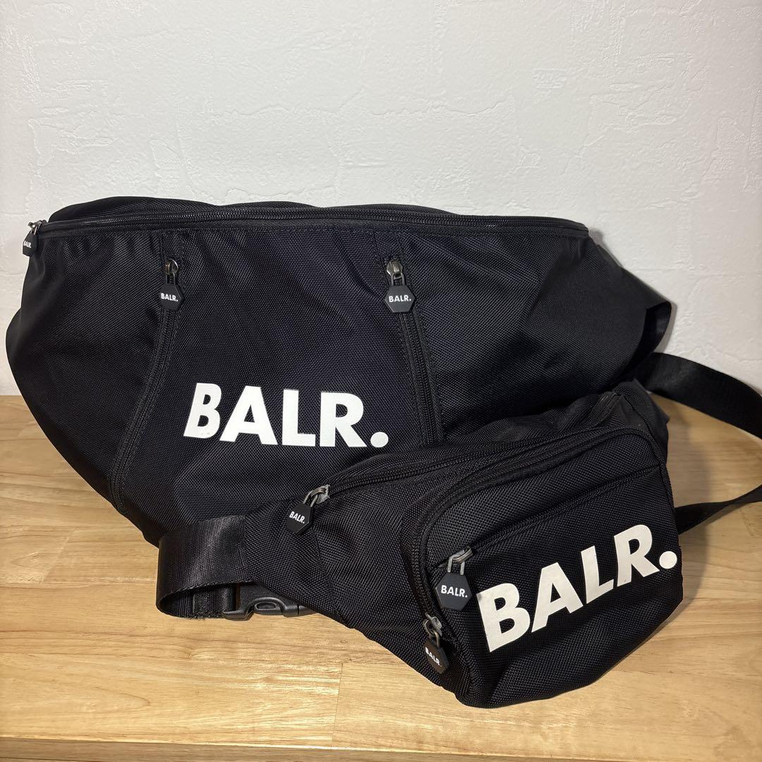 BALR. ボーラー　ボディバッグ ウエストポーチ　ブラック　大小２個セット