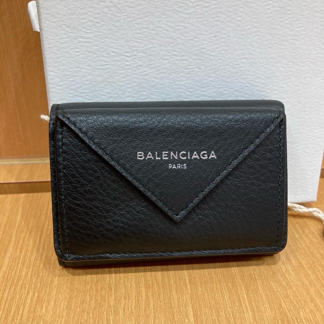 BALENCIAGA 財布黒 レザー3つ折り