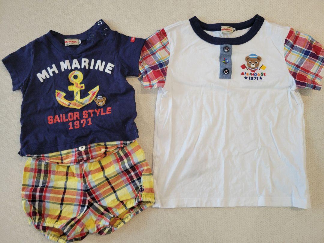 ミキハウス 70cm半袖セットアップ　120cm半袖Tシャツ
