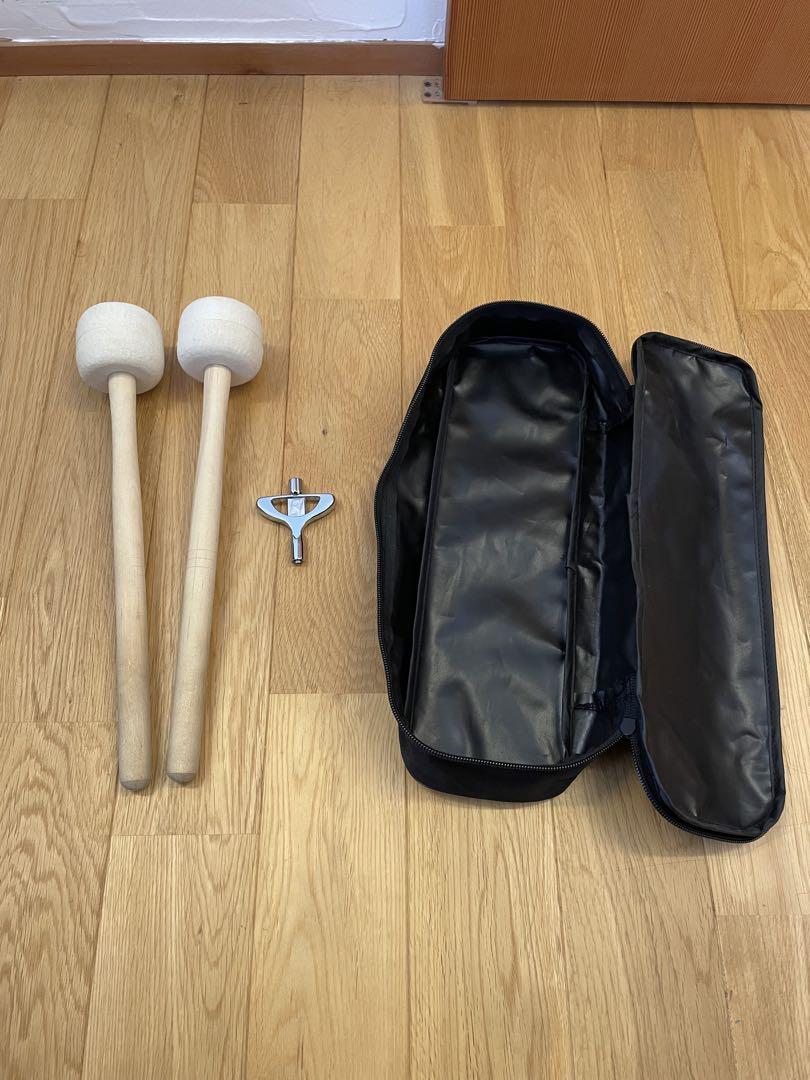 Pearl　バスドラム　マレット2本、チューニングキー、ポーチ付き