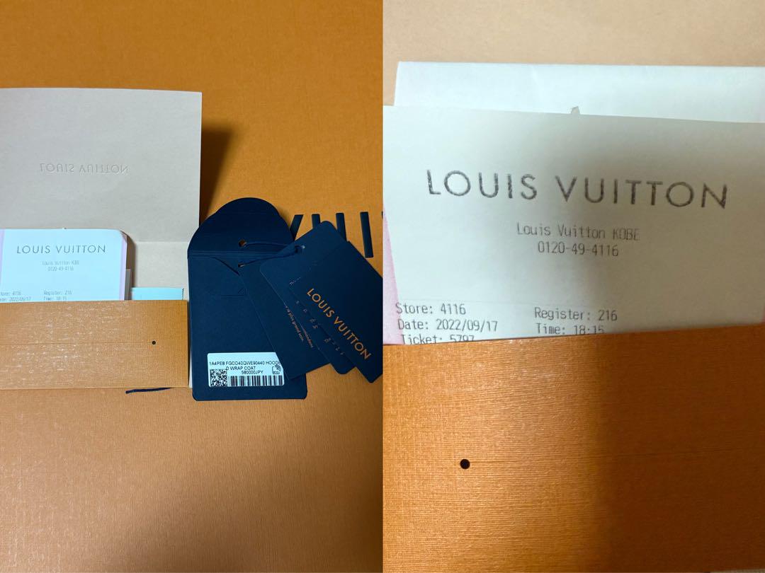 ルイ・ヴィトン LOUIS VUITTON フーデッドラップコート 総ロゴ