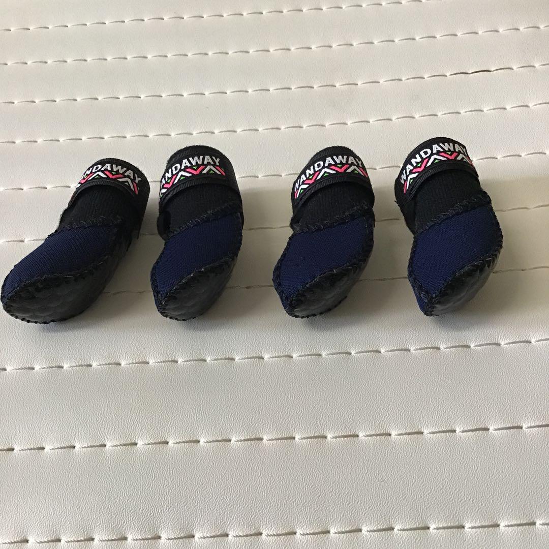 WANDAWAY ネイビー ドッグシューズ 小型犬用