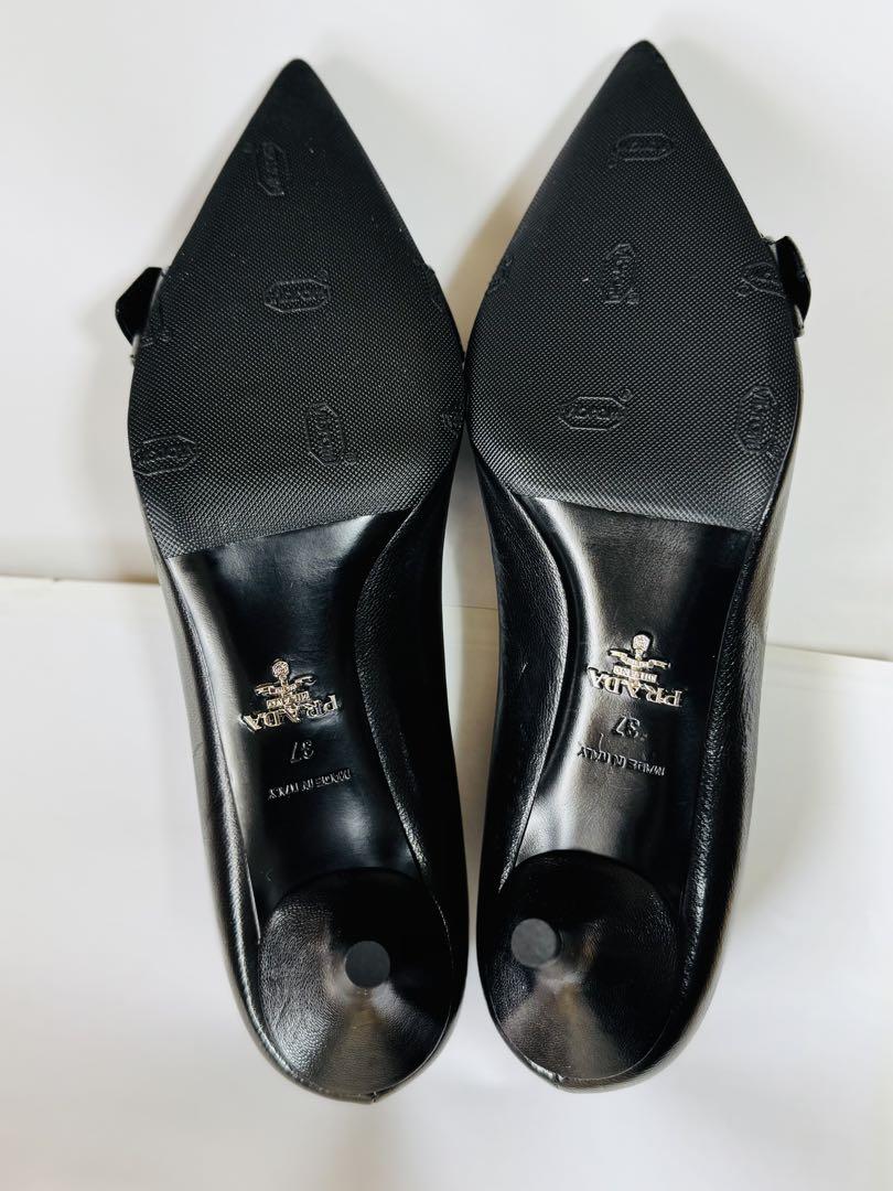 【新品未使用】PRADA ブラック ポインテッドトゥパンプス 37
