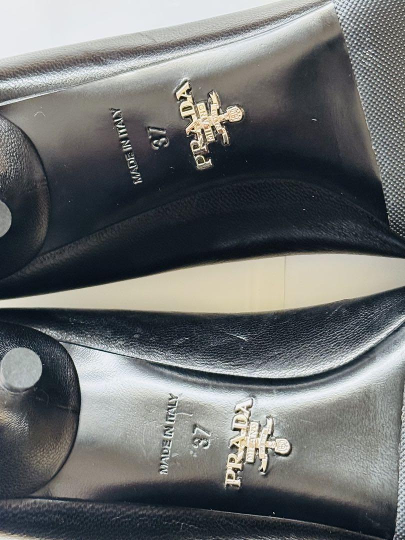 【新品未使用】PRADA ブラック ポインテッドトゥパンプス 37