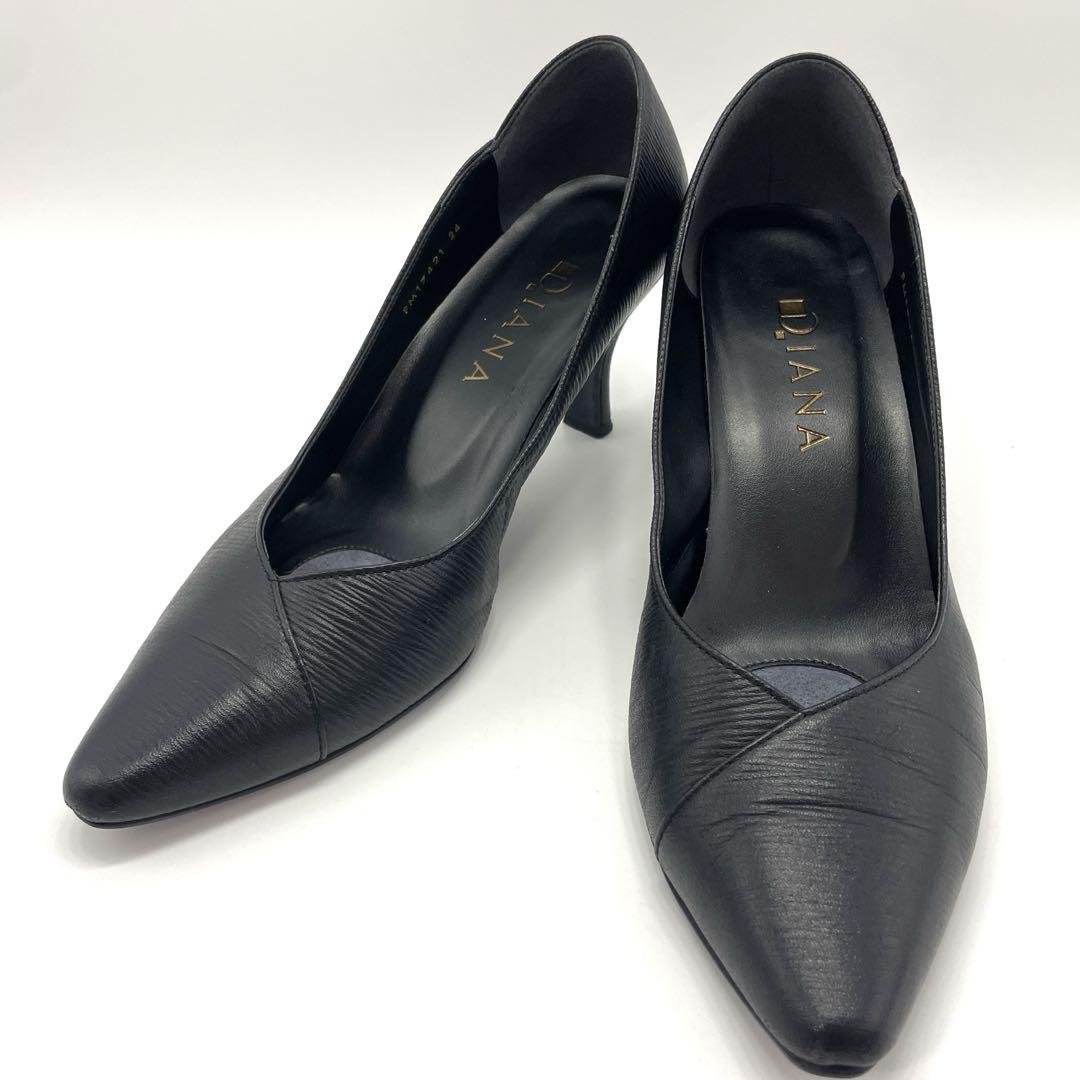 美品　D.IANA 黒 ハイヒール ダイアナ　24 EEセンチ