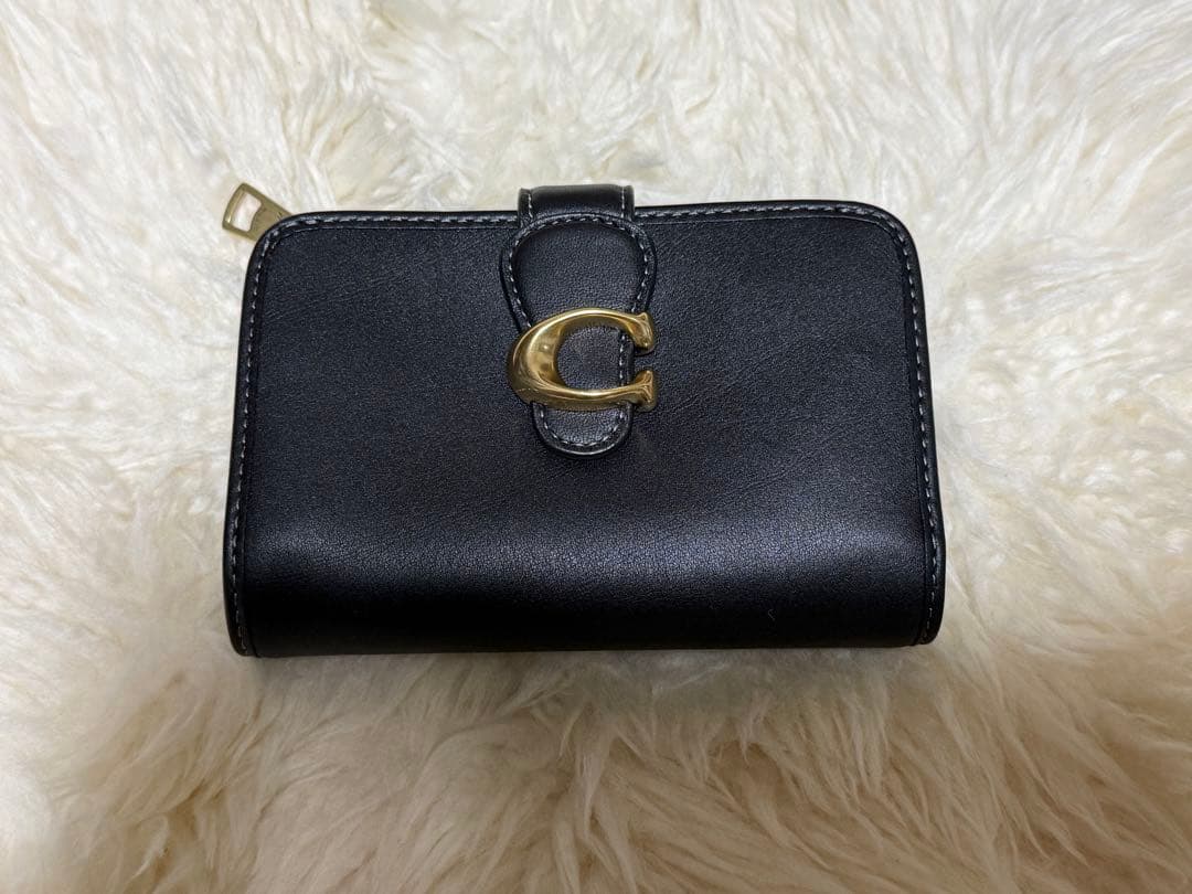 【新品未使用】COACH タビー ウォレット 二つ折り　財布　ブラック　黒