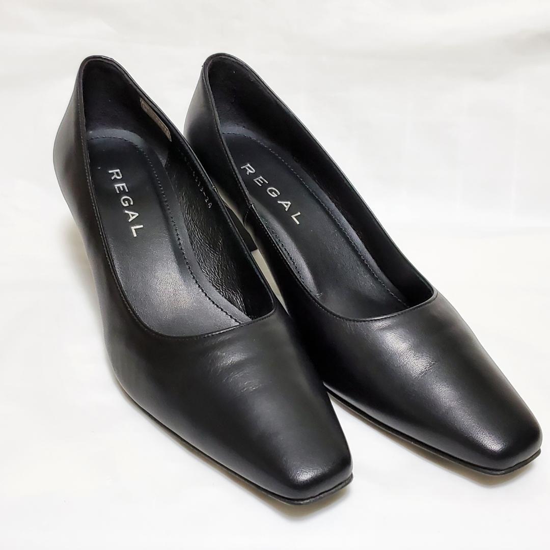 【美品】　REGAL　6513　ヒール6cm　ブラック　パンプス 24cm