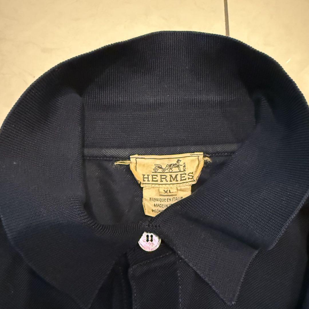 HERMES ポロシャツ ネイビー XL