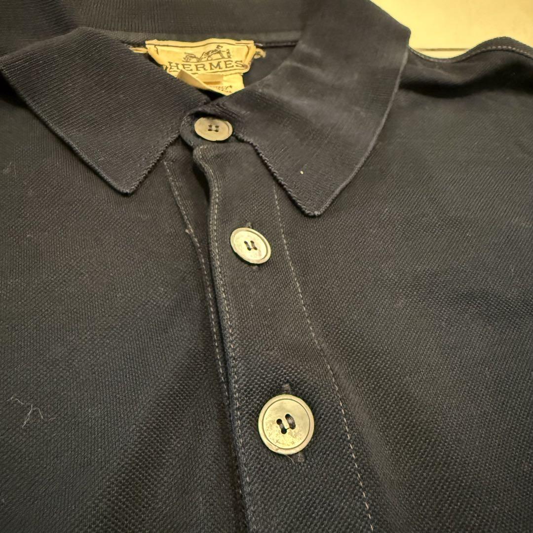 HERMES ポロシャツ ネイビー XL