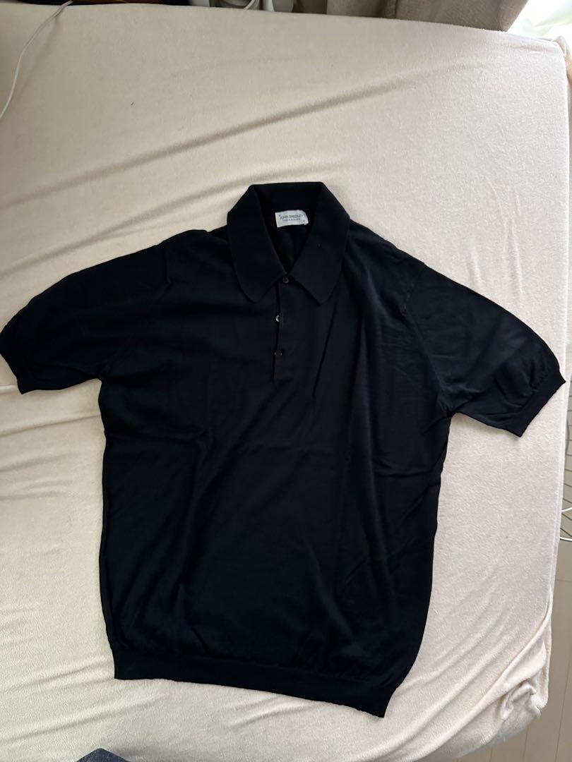 JOHN SMEDLEY ニットポロ ブラック サイズXL