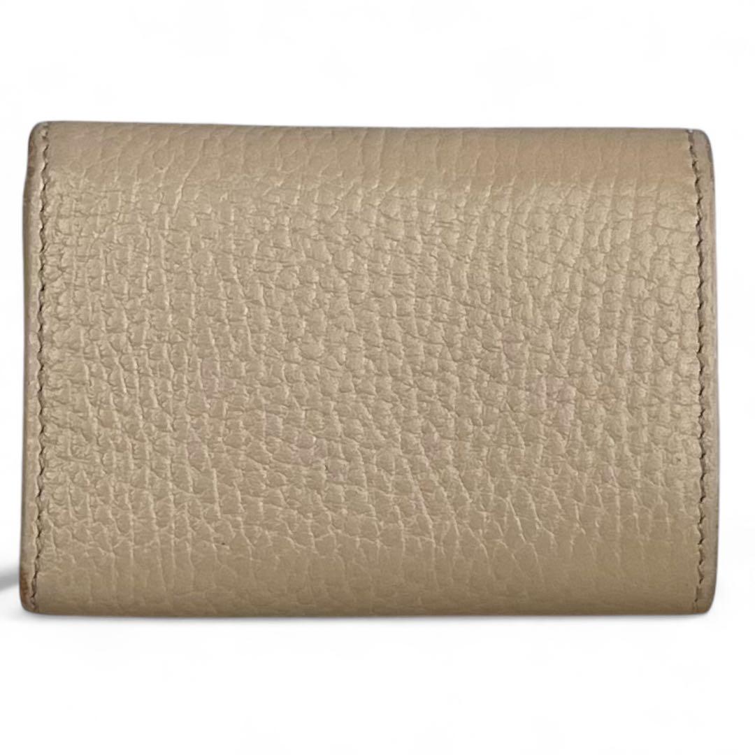 グッチ 三つ折り財布 GGマーモント レザー ウォレット ベージュ GUCCI 三つ折り財布 GGマーモント レザー 箱付き 保存袋