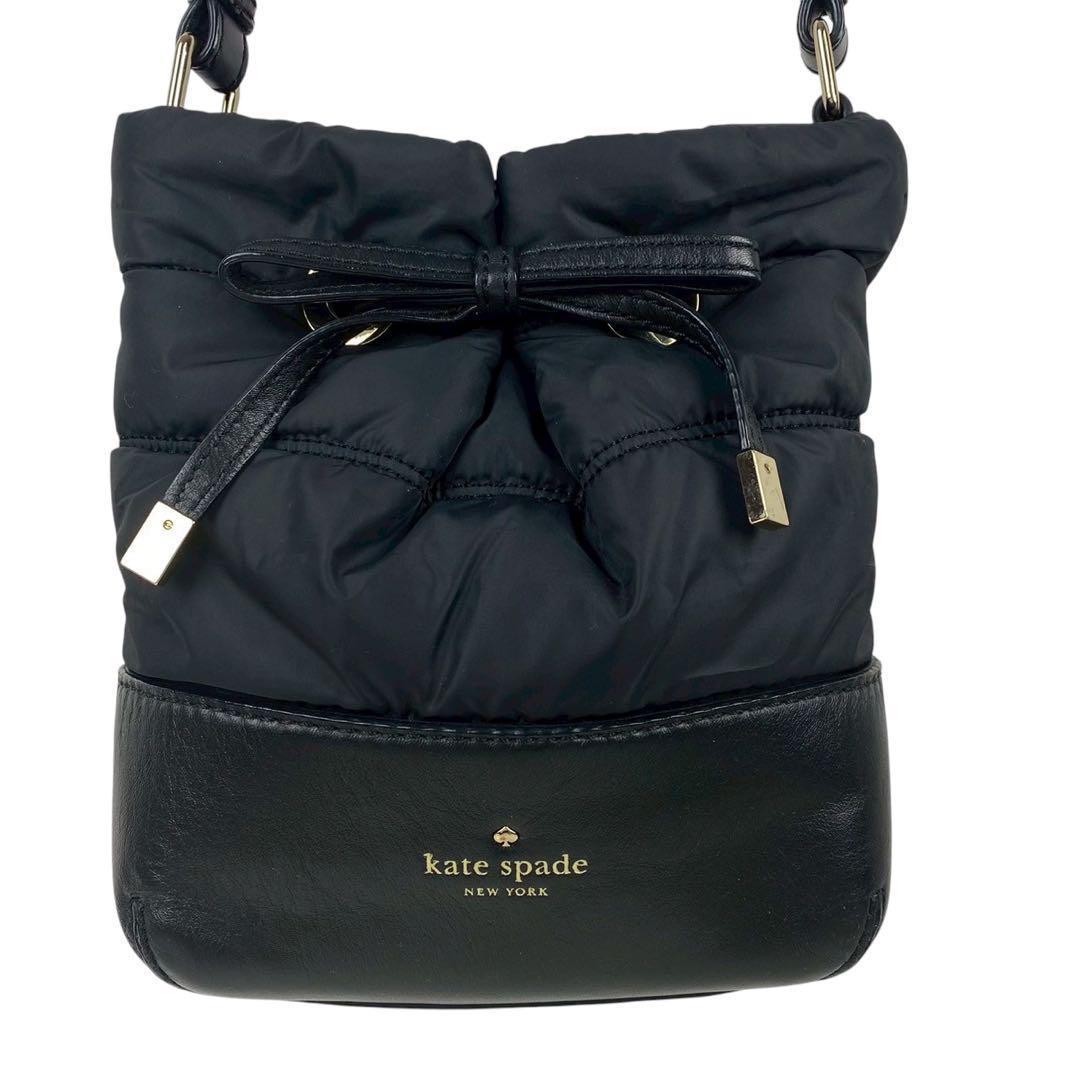 kate spadeリボンバッグ ブラック ショルダーバッグ kate spade ケイトスペード リボン ショルダーバッグ レザー