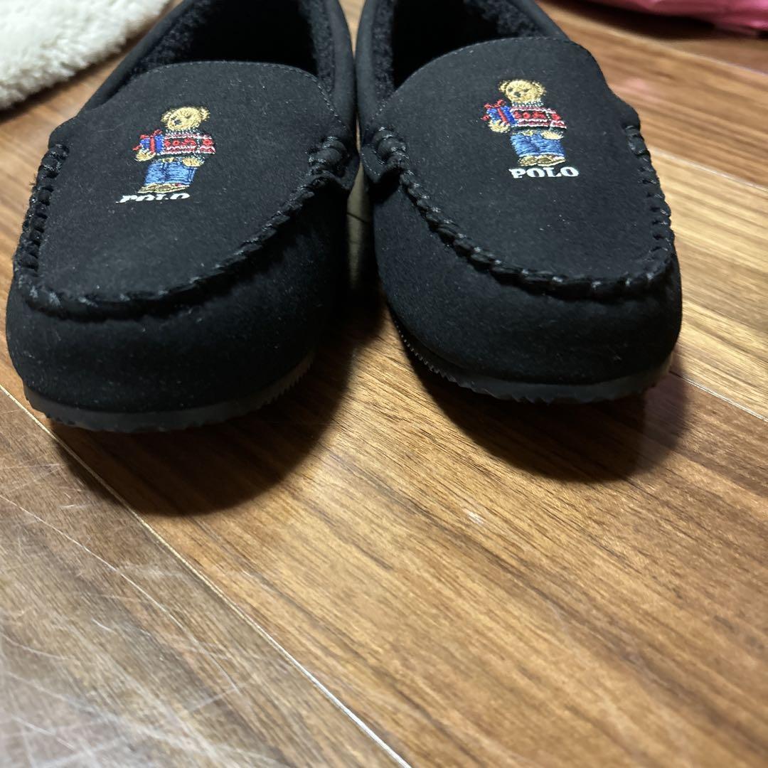 新品POLOラルフローレンベア モカシン スリッパ USA5/24.5cm