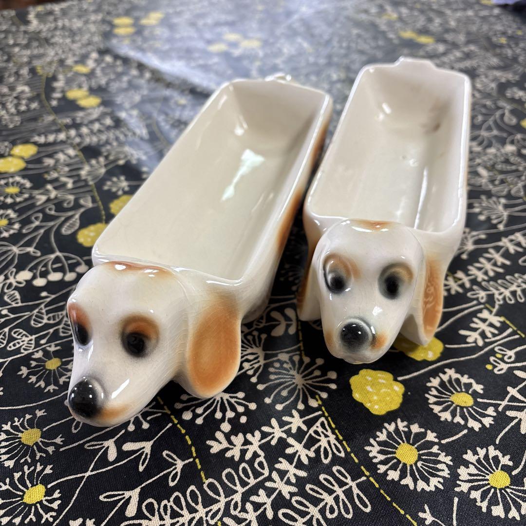 USAビンテージ　ホットドッグ クラッカーディッシュ　陶器　2個セット