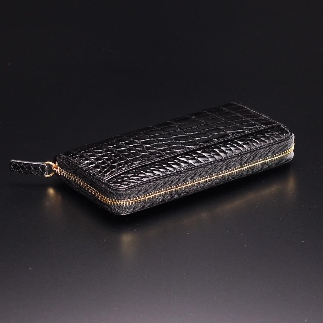 クロコダイル本革ラウンドファスナー財布