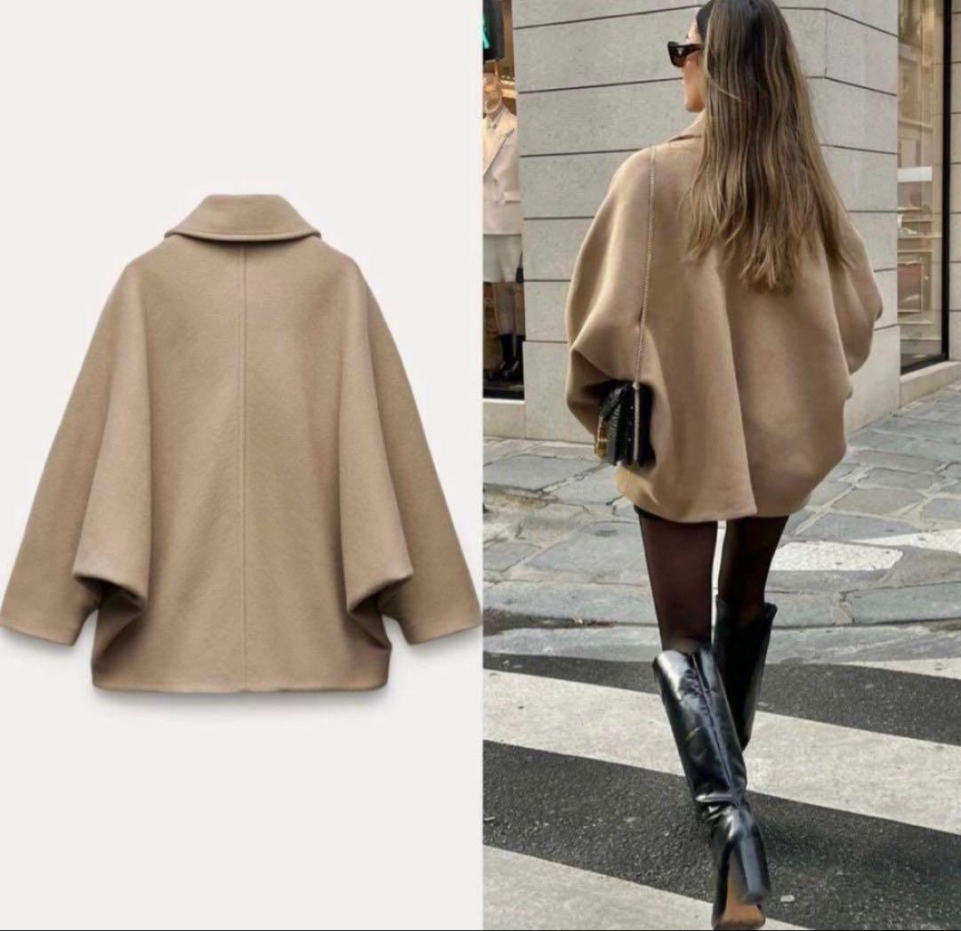 ZARA × MANTECO ケープ ショートコート キャメル M-L - メルカリ