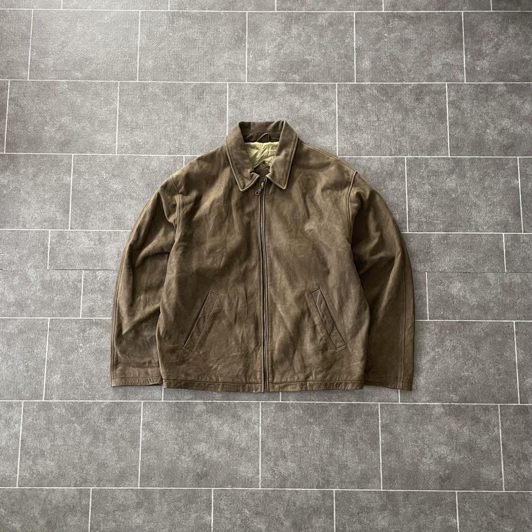 本革 leather short blouson 80-90's euro 56