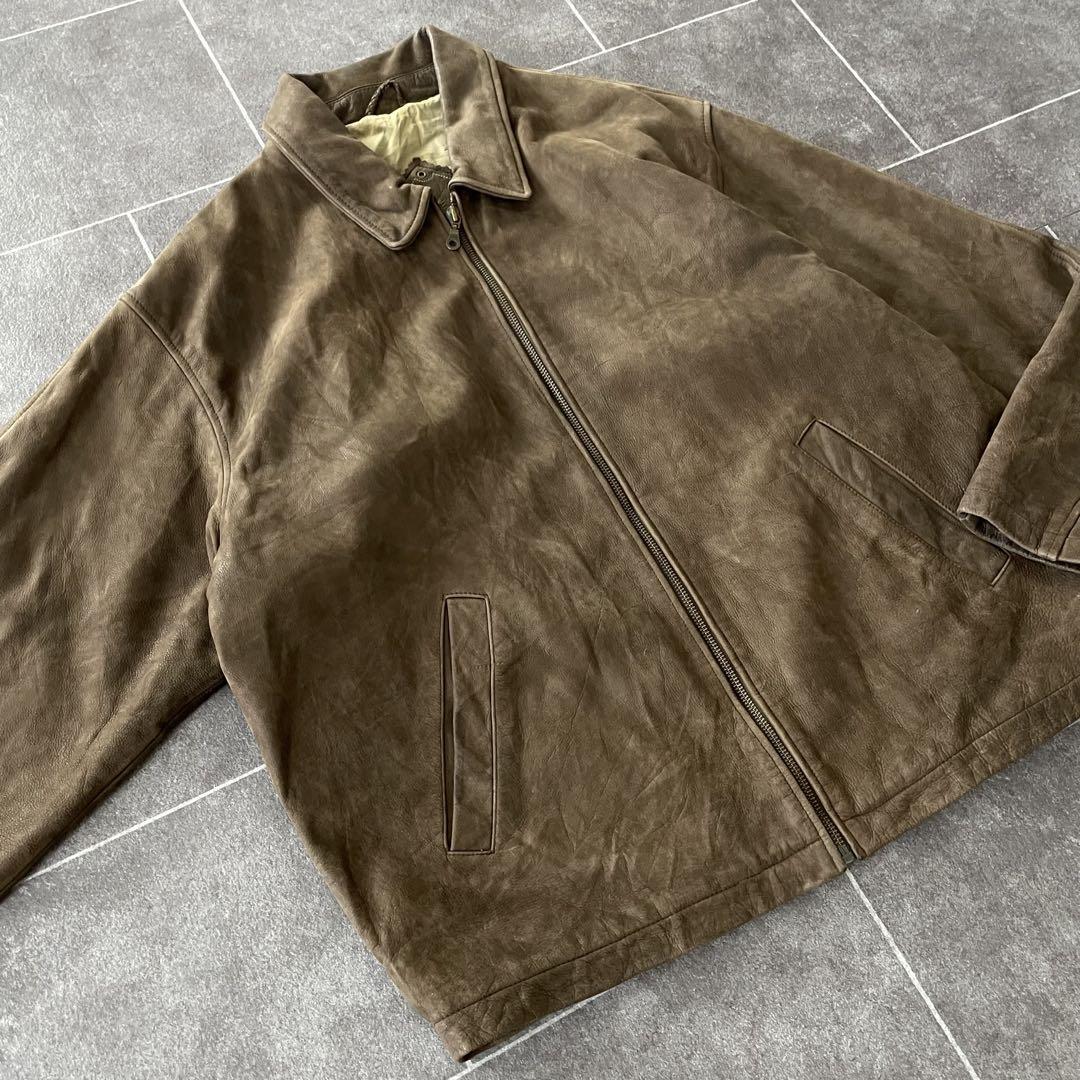 本革 leather short blouson 80-90's euro 56
