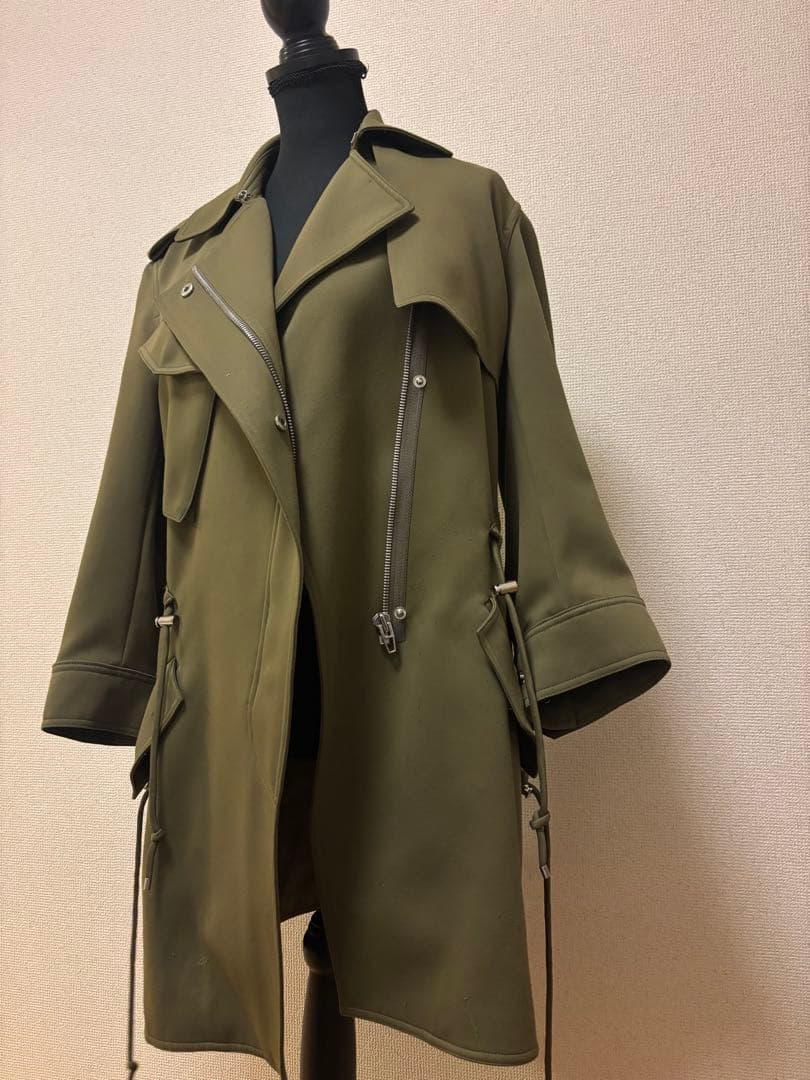 ALEXANDER WANG カーキロングコート シワならない　トレンチコート