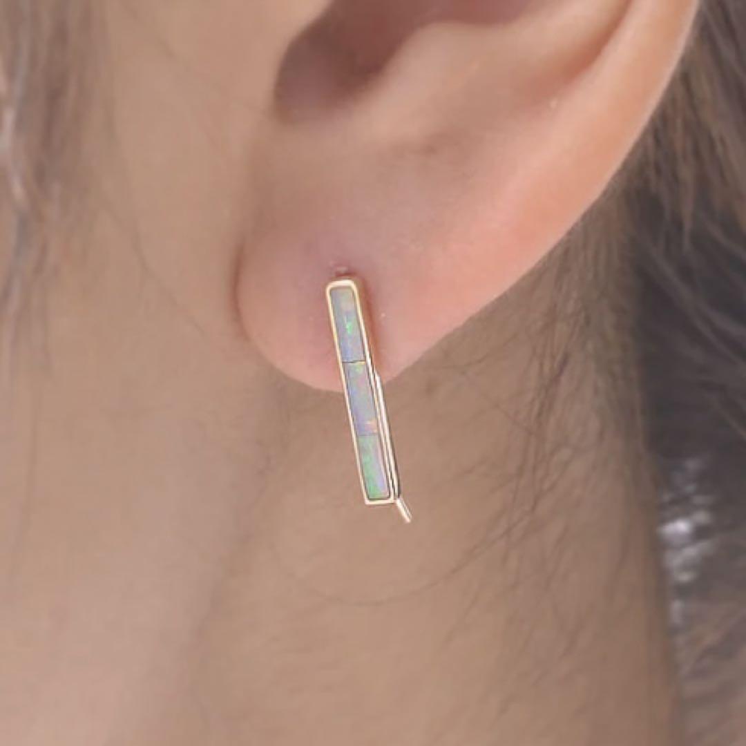 sowi オーロラ オパールフックピアス K10YG