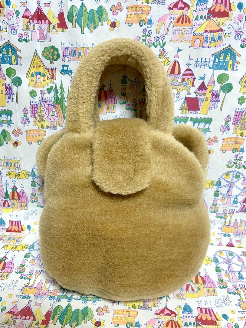 レトロ ハローキティ 横向き 赤色フリルワンピース ぬいぐるみ くまさんバッグ