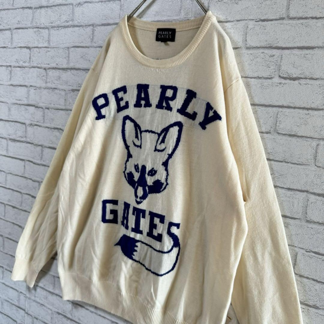 品良く着こなすため 希少 パーリーゲイツ フォックス キツネ ニット セーター ゴルフ メンズウェア