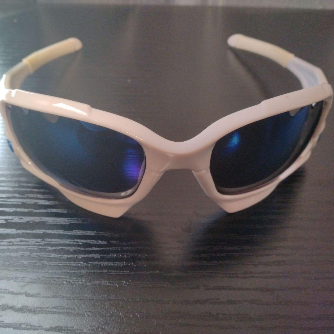スポーツサングラス ホワイトフレーム ブルーレンズ　OAKLEY オークリー
