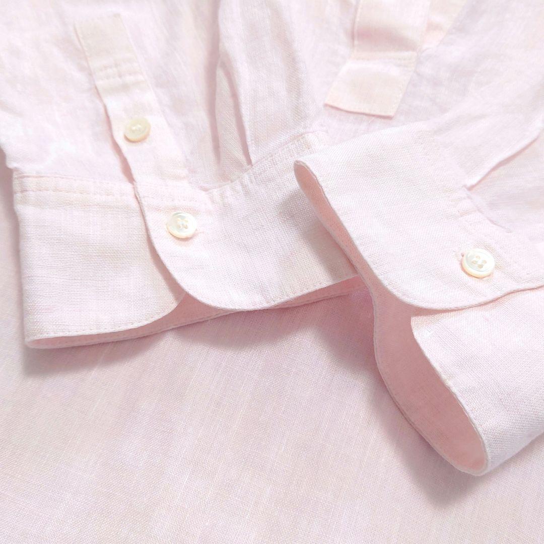 美品 23区 × LIBECO リネンスキッパーシャツ L サーモンピンク 美品 23区 × LIBECO リネンスキッパーシャツ L サーモンピンク