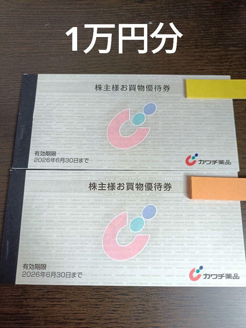 カワチ薬品　株主様お買物優待券　1万円分