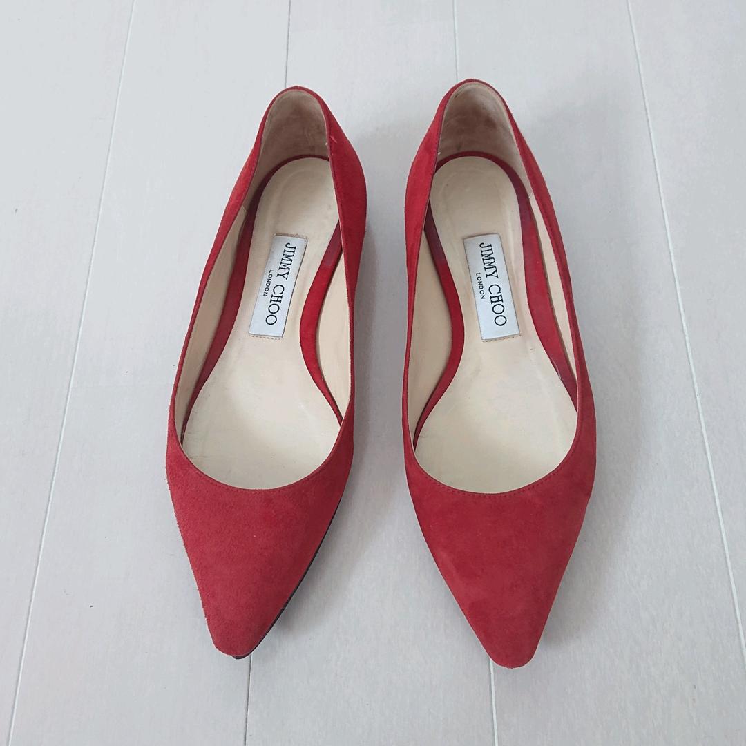 JIMMY CHOO【ジミーチュウ】フラットシューズ ローヒールパンプス23cm